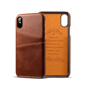 Шкіряний чохол з відділеннями для карт iLoungeMax Sutent Brown для iPhone X | XS - Фото 2