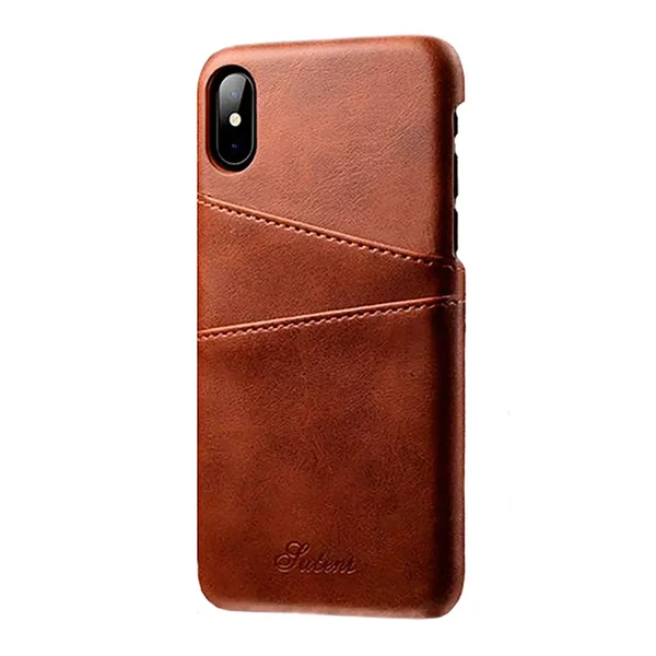 Шкіряний чохол з відділеннями для карт iLoungeMax Sutent Brown для iPhone X | XS у Миколаєві