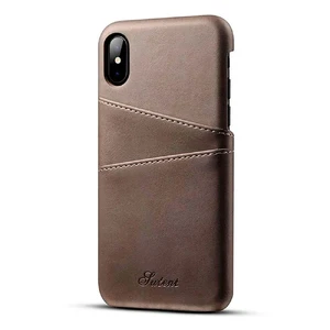 Кожаный чехол с отделениями для карт iLoungeMax Sutent Gray для iPhone X | XS  - Фото 1