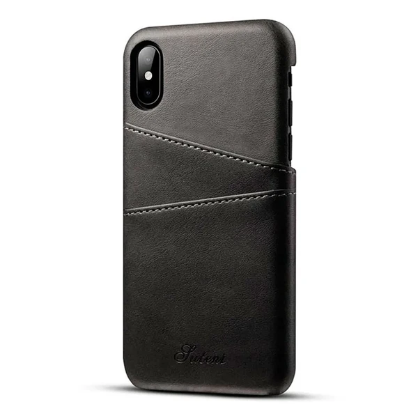 Кожаный чехол с отделениями для карт iLoungeMax Sutent Black для iPhone X | XS в Кропивницком