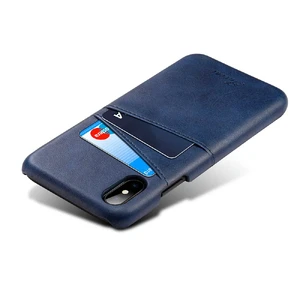 Кожаный чехол с отделениями для карт iLoungeMax Sutent Blue для iPhone X | XS - Фото 3