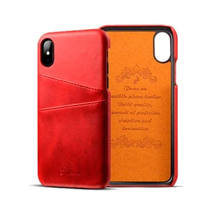Шкіряний чохол з відділеннями для карт iLoungeMax Sutent Red для iPhone X | XS - Фото 2