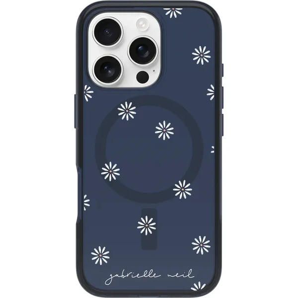 Чохол Otterbox Symmetry Series Gabrielle Neil Collection MagSafe Indigo Daisies (Clear/Blue) для iPhone 16 Pro у Тернополі