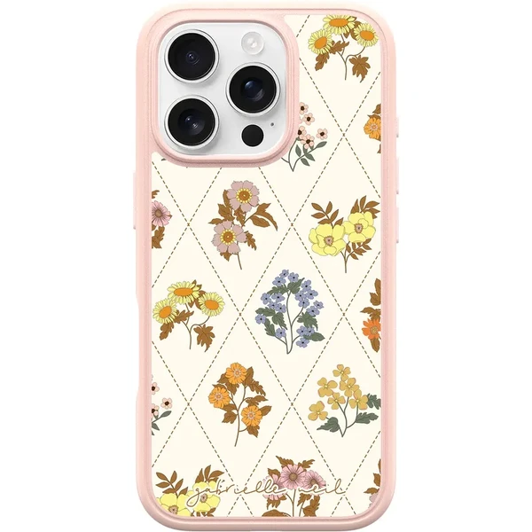 Чехол Otterbox Symmetry Series Gabrielle Neil Collection MagSafe Stitched Floral (Pink) для iPhone 16 Pro в Ровно