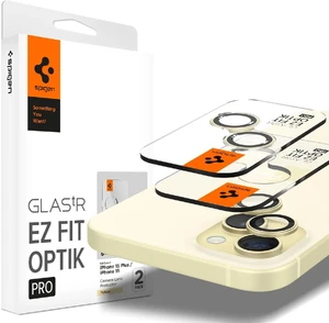 Стекло на камеру Spigen Optik Pro Yellow для iPhone 15 | 15 Plus | 14 | 14 Plus (2 шт.) - Фото 3