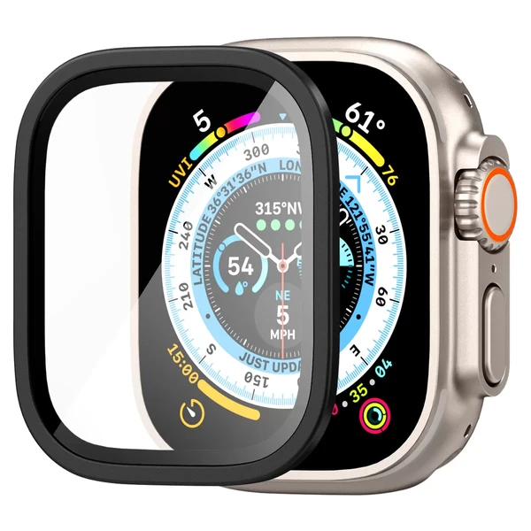 Захисне скло Spigen Screen Protector Glas.tR Slim Pro Black для Apple Watch Ultra 49mm в Сумах