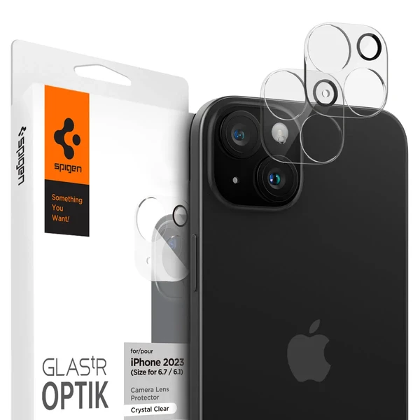 Захисне скло на камеру Spigen Optik Lens Protector Crystal Clear для iPhone 15 | 15 Plus (2 шт.)