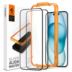 Защитное стекло с рамкой для поклейки Spigen AlignMaster GLAS.tR для iPhone 16 | 15 (2 шт.)