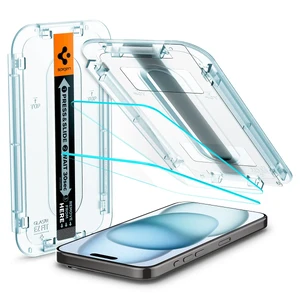 Защитное стекло с рамкой для поклейки Spigen EZ FIT Glas.tR для iPhone 16 | 15 (2 шт.)