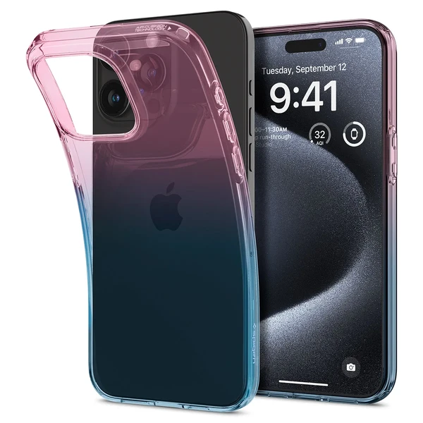 Прозорий чохол Spigen Liquid Crystal Gradation Pink для iPhone 15 Pro у Львові