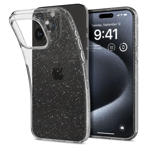 Прозорий чохол Spigen Liquid Crystal Glitter Quartz для iPhone 15 Pro