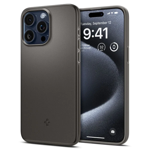 Захисний чохол Spigen Thin Fit Gunmetal для iPhone 15 Pro
