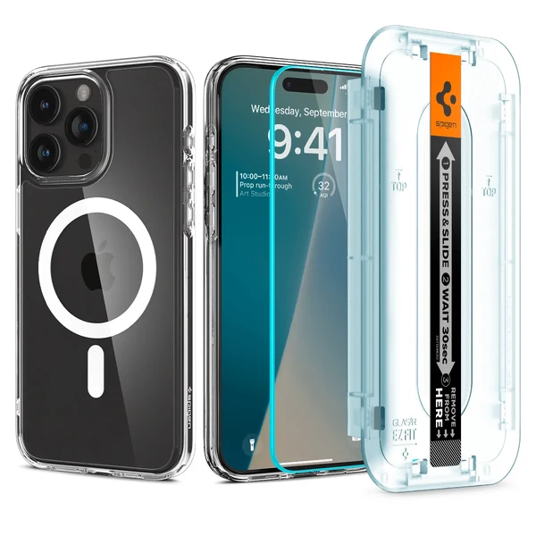 Захисний чохол зі склом Spigen Ultra Hybrid (MagFit) Pack для iPhone 15 Pro