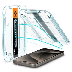 Захисне скло з рамкою для поклейки Spigen EZ FIT Glas.tR для iPhone 15 Pro Max (2 шт.)