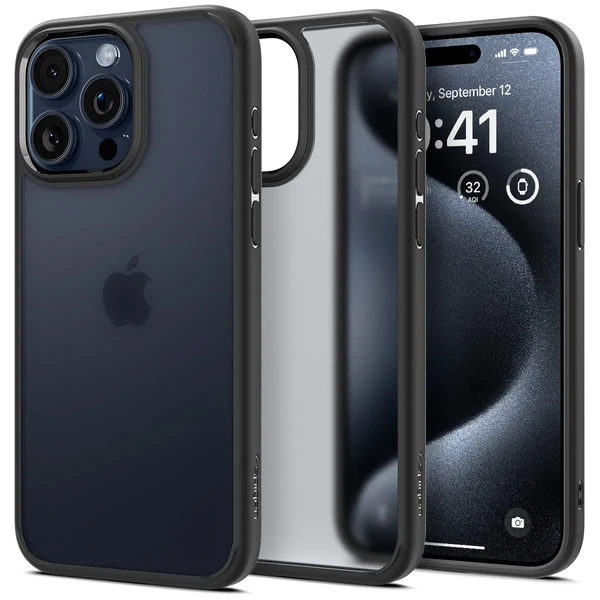 Захисний чохол Spigen Ultra Hybrid Frost Black для iPhone 15 Pro Max у Тернополі