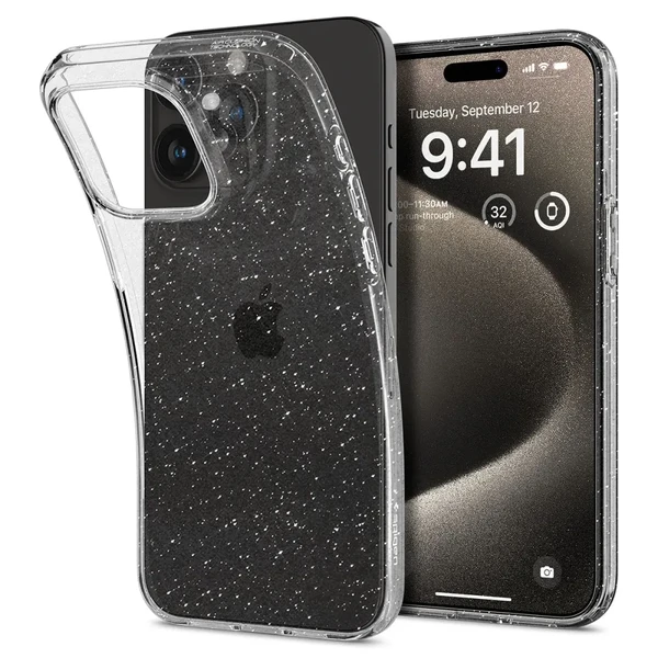 Прозорий чохол Spigen Liquid Crystal Glitter Quartz для iPhone 15 Pro Max