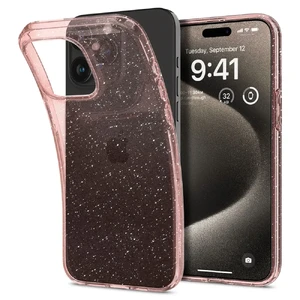 Прозрачный чехол Spigen Liquid Crystal Glitter Rose Quartz для iPhone 15 Pro Max ACS06560 - Фото 1