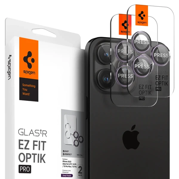 Захисне скло на камеру Spigen Optik Pro Deep Purple для iPhone 15 Pro | 15 Pro Max | 14 Pro | 14 Pro Max (2 шт.)