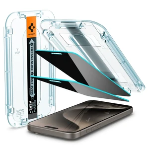 Захисне скло антишпигун з рамкою для поклейки Spigen EZ FIT GLAS.tR Privacy для iPhone 15 Pro Max (2 шт.) AGL06874 - Фото 1
