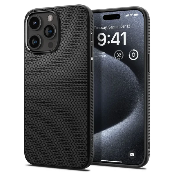 Захисний чохол Spigen Liquid Air Matte Black для iPhone 15 Pro в Сумах