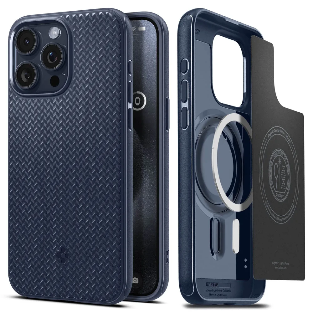Захисний чохол з MagSafe Spigen Mag Armor (MagFit) Navy Blue для iPhone 15 Pro