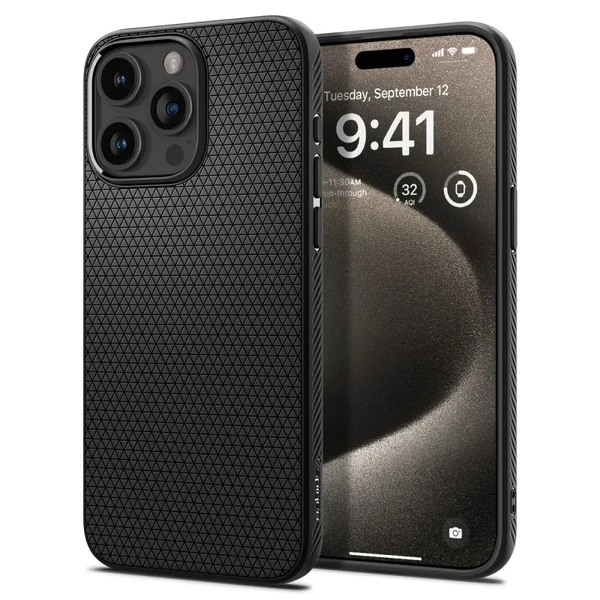 Захисний чохол Spigen Liquid Air Matte Black для iPhone 15 Pro Max