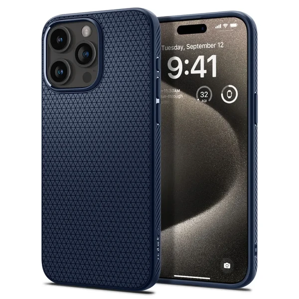 Захисний чохол Spigen Liquid Air Navy Blue для iPhone 15 Pro Max в Запоріжжі