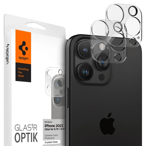Захисне скло на камеру Spigen Optik Lens Protector Crystal Clear для iPhone 15 Pro | 15 Pro Max (2 шт.)
