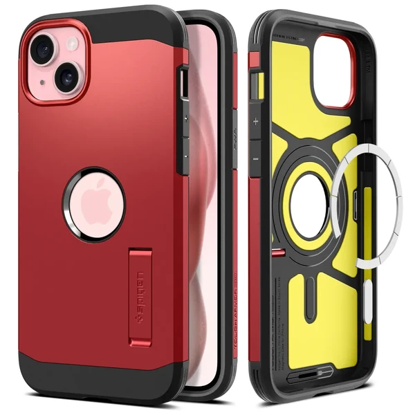 Протиударний чохол з підставкою Spigen Tough Armor (MagFit) Red для iPhone 15