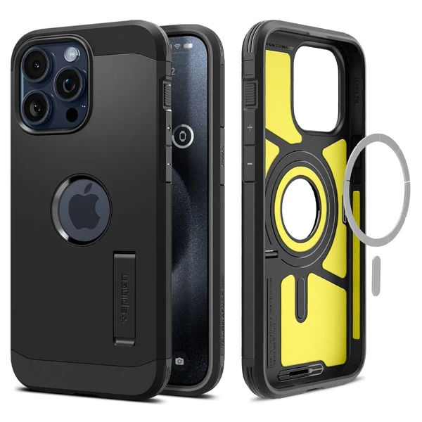 Протиударний чохол з підставкою Spigen Tough Armor (MagFit) Black для iPhone 15 Pro