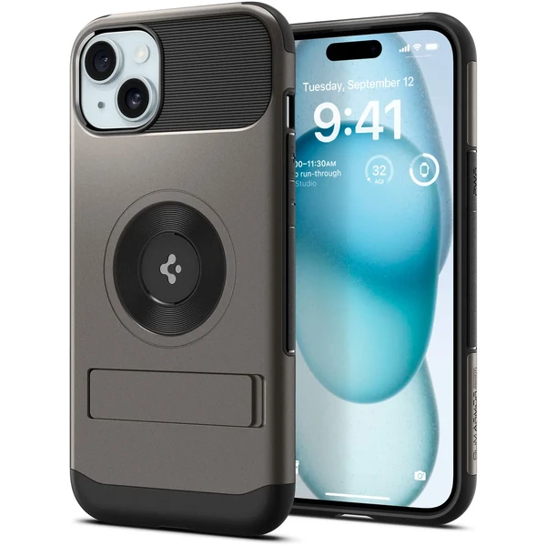 Протиударний чохол з підставкою Spigen Slim Armor (MagFit) для iPhone 15 у Тернополі