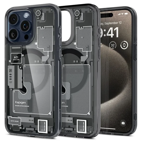Захисний чохол Spigen Ultra Hybrid Case (MagFit) Zero One Black для iPhone 15 Pro Max в Запоріжжі