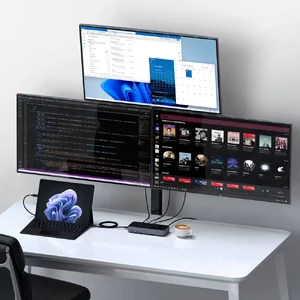 Док-станция 13-в-1 USB-C Satechi Triple 4K Docking Station с поддержкой 3 мониторов 4K портами 100W PD, 2 DisplayPort, 3 HDMI, 4 USB-C, USB-A, Ethernet, AUX для iPad | MacBook | Windows - Фото 7