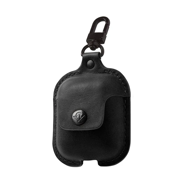 Шкіряний чохол з карабіном Twelve South AirSnap Black для Apple AirPods