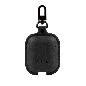 Шкіряний чохол з карабіном Twelve South AirSnap Black для Apple AirPods - Фото 2