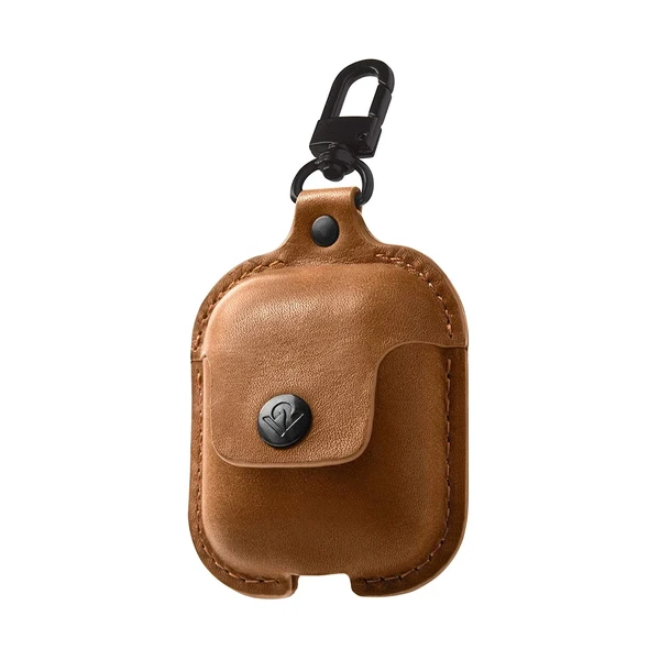 Шкіряний чохол з карабіном Twelve South AirSnap Cognac для Apple AirPods