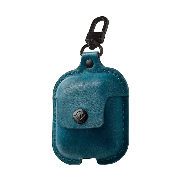Шкіряний чохол з карабіном Twelve South AirSnap Deep Teal для Apple AirPods