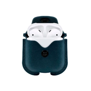 Кожаный чехол с карабином Twelve South AirSnap Deep Teal для Apple AirPods - Фото 3