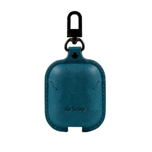 Кожаный чехол с карабином Twelve South AirSnap Deep Teal для Apple AirPods - Фото 2