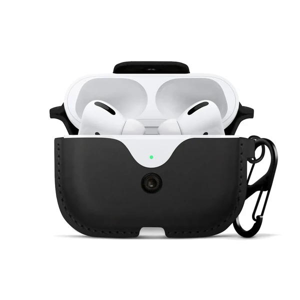 Шкіряний чохол з карабіном Twelve South AirSnap Pro Black для AirPods Pro у Дніпрі
