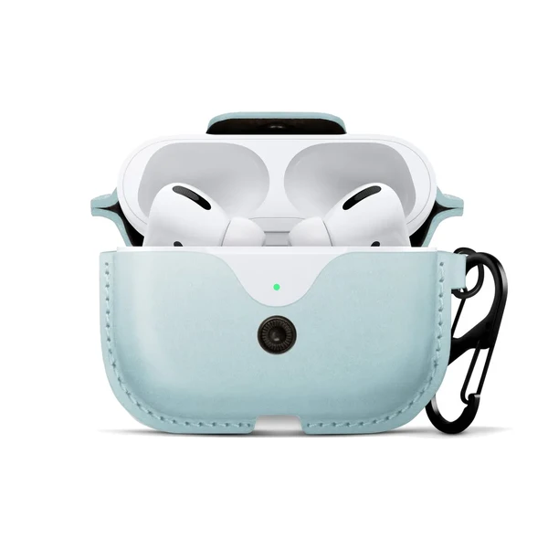 Шкіряний чохол з карабіном Twelve South AirSnap Pro Slate Blue для AirPods Pro у Дніпрі