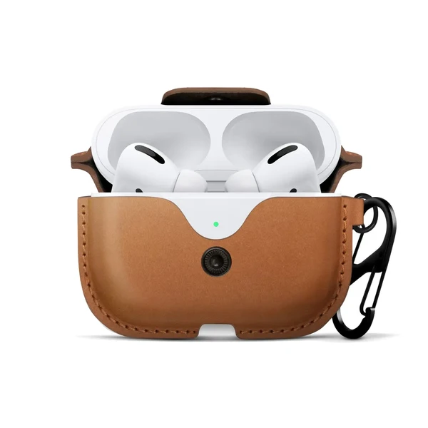 Шкіряний чохол з карабіном Twelve South AirSnap Pro Cognac для AirPods Pro у Дніпрі