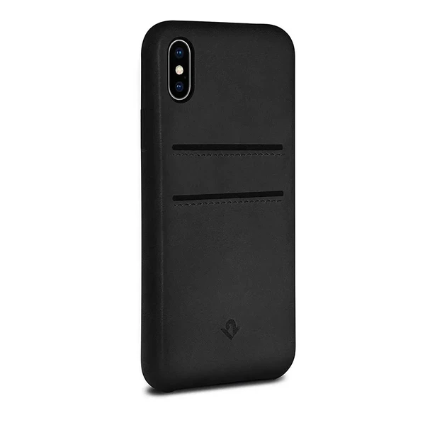 Шкіряний чохол з відділеннями для карт Twelve South RelaxedLeather Black для iPhone X | XS