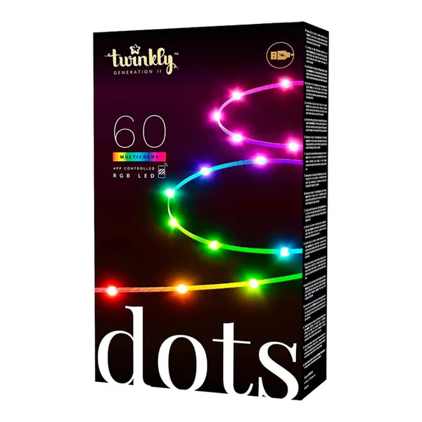 Світлодіодна гірлянда Twinkly Dots RGB 60 Flexible led string (3m) Apple HomeKit