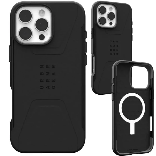 Чорний протиударний чохол Urban Armor Gear Civilian Mag для iPhone 16 Pro Max