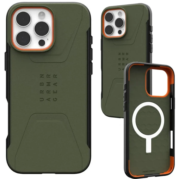 Оливково-чорний чохол Urban Armor Gear Civilian Mag для iPhone 16 Pro Max
