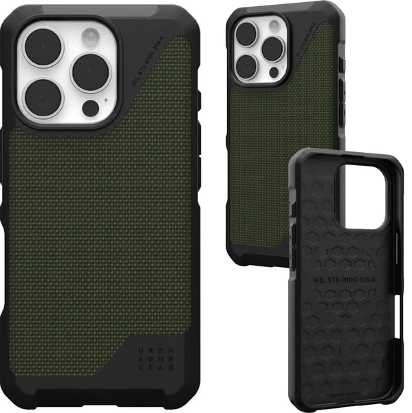Оливково-чорний чохол з кевларом Urban Armor Gear Metropolis LT Mag iPhone 16 Pro