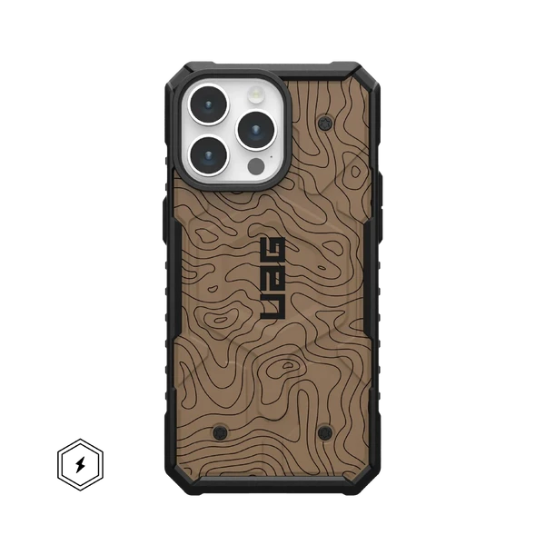Протиударний чохол UAG Pathfinder Case MagSafe Flat Dark Earth Topography для iPhone 16 Pro Max