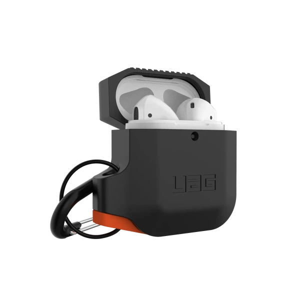 Протиударний чохол UAG Silicone Case Black | Orange для AirPods 2 | 1
