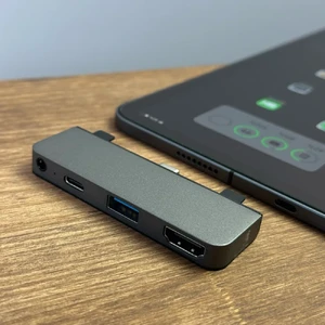 Хаб USB-C (адаптер) HyperDrive 4в1 4K30Hz HDMI Space Gray для iPad Pro | Air | mini | MacBook Air M1 - Фото 5